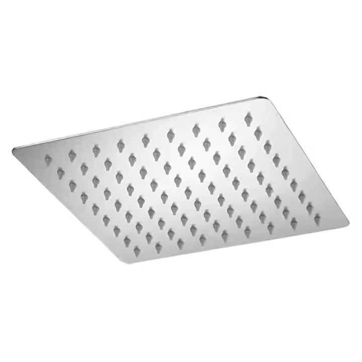 Regadera de ducha cuadrada 15cm x 15cm cromada en acero inoxidable de lujo 6"