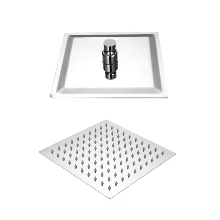 Regadera de ducha cuadrada 15cm x 15cm cromada en acero inoxidable de lujo 6"