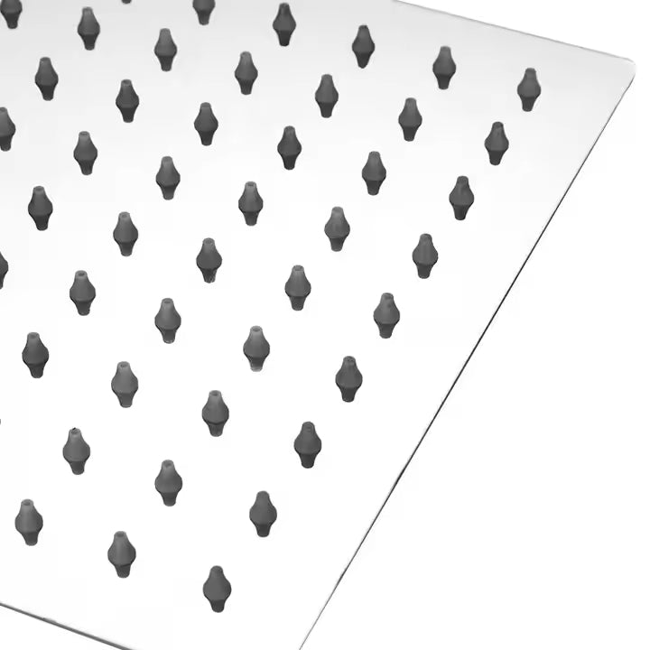 Regadera de ducha cuadrada 15cm x 15cm cromada en acero inoxidable de lujo 6"